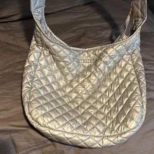 MZ Wallace Silver with hot pink interior